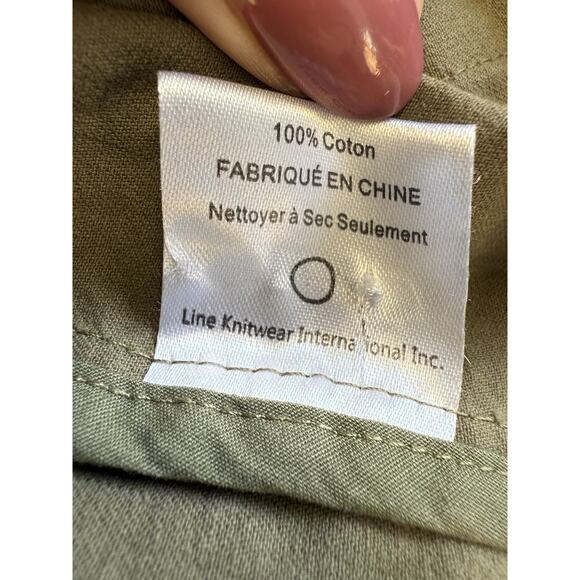 Line the Label Olive Green Utility Jacket Belted Button Down Size Small - Picture 12 of 15